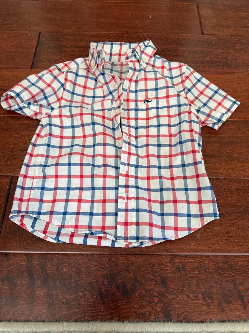 Vineyard Vines Red, Blue & White Plaid Short-Sleeve Button-Down
